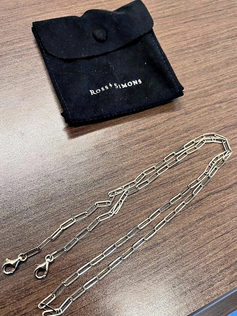 Ross-Simons 2-In-1 Italian 18kt Gold Over Sterling Paper Clip Link Necklace and